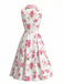 Rosa & Rosa 50er Ärmelloses Swingkleid mit Reverskragen und Knopf