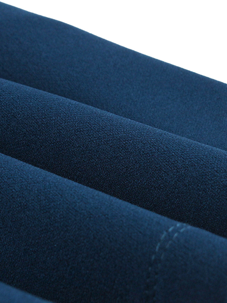 Marineblaues 50er Swingkleid mit Peter-Pan-Kragen und Gingham