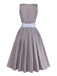 Brown 1950s Floral Striped Vintage Dress 3