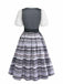 Grünes 50er 3PCS Kleid mit Polka-Dots und Schürze