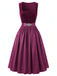 Pflaumenfarbenes 50er Kleid mit Schürze und Spitze