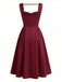 Burgunderrotes 50er Bustierkleid mit Herzausschnitt
