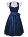 50er 3PCS Kleid mit Flatterärmel-Top und Satin-Schürze