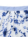 Blaues 50er 2PCS Kleid mit Blumen-Schürze