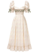 Cremefarbenes 30er Kleid mit Blumen