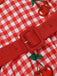 Rotes 50er Swingkleid mit Schleife und Gingham