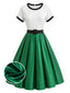[Vorverkauf] 50er Rockabilly-Kleid aus Satin mit Plissee-Detail