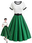 [Vorverkauf] 50er Rockabilly-Kleid aus Satin mit Plissee-Detail