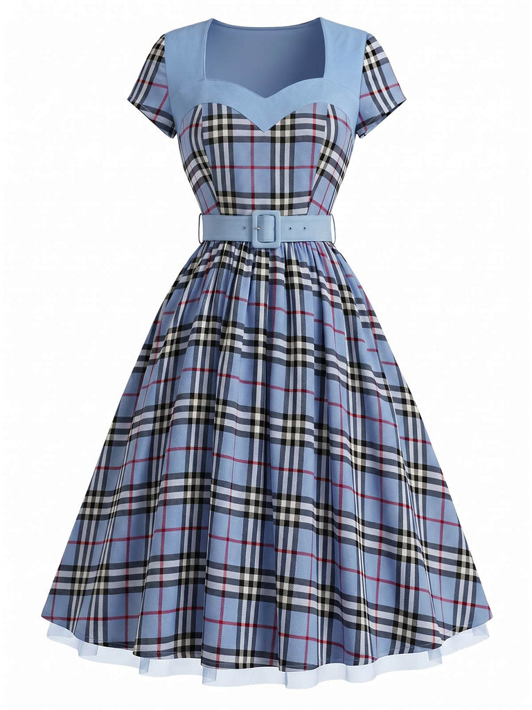 40er Kleid mit Herzausschnitt und Patchwork