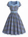 40er Kleid mit Herzausschnitt und Patchwork