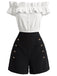 50er Set mit Carmen-Top und kurzer Hose