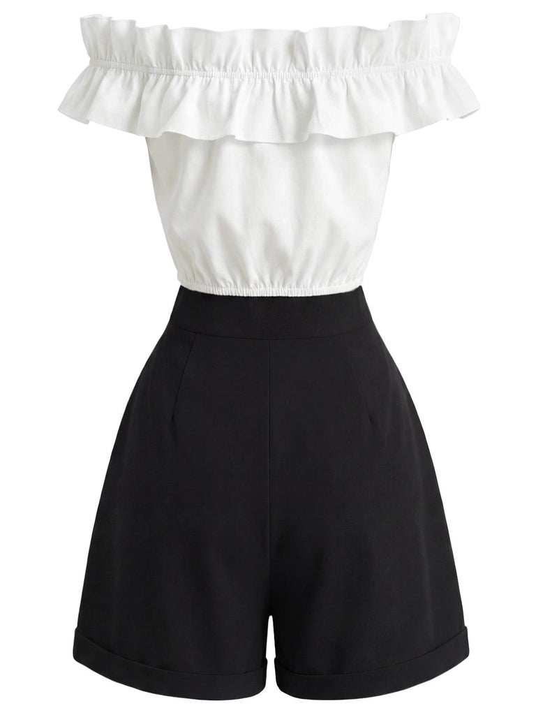 50er Set mit Carmen-Top und kurzer Hose