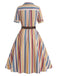 30er Hemdkleid mit Streifen und Gürtel