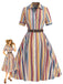 30er Hemdkleid mit Streifen und Gürtel