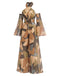 70er Jumpsuit mit Neckholder und Farbblock