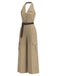 40er Jumpsuit mit V-Ausschnitt und Neckholder