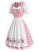 Rosa 50er Kleid mit Schürze und Karo