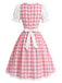 Rosa 50er Kleid mit Schürze und Karo