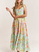30er Maxikleid mit Blumen und Bindeträgern