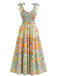 30er Maxikleid mit Blumen und Bindeträgern