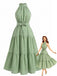 30er Swing-Midikleid mit Polka-Dots und Neckholder