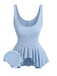 Hellblaues 70er Tanktop mit Trägern