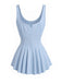 Hellblaues 70er Tanktop mit Trägern