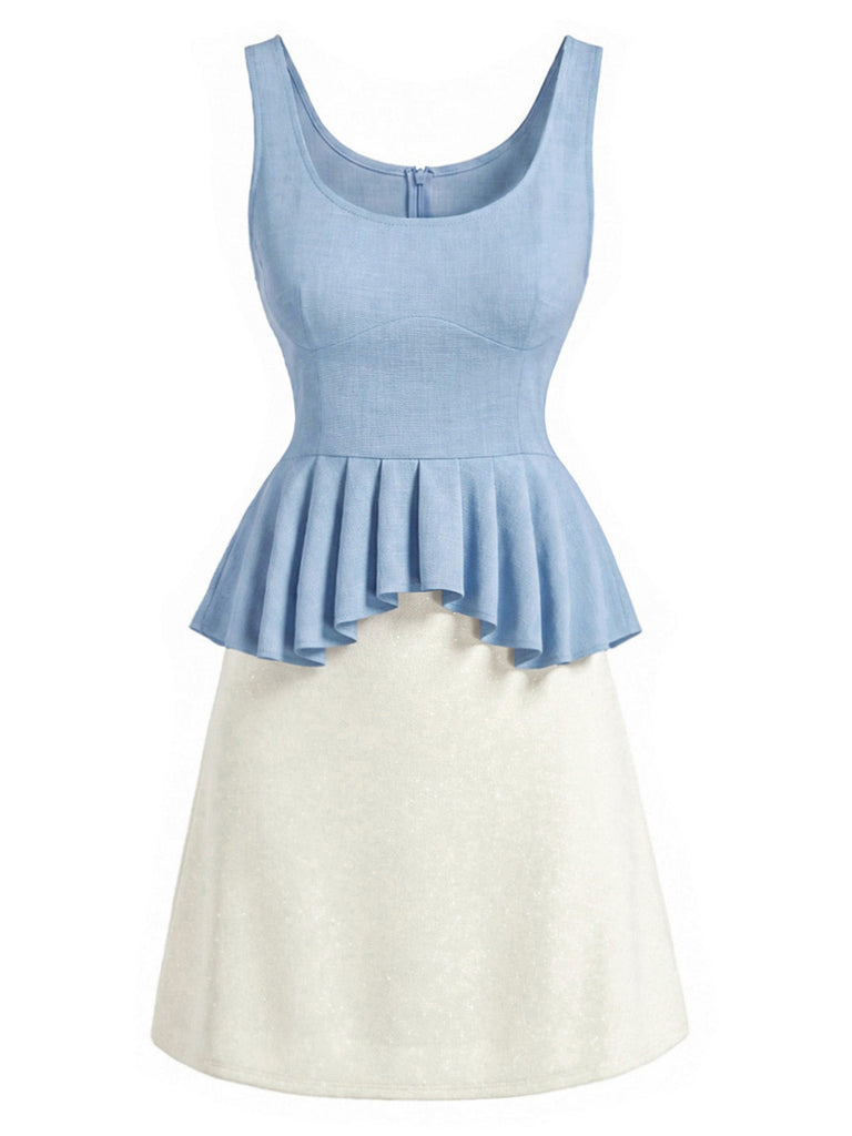 70er 2PCS Top & Minirock mit Plissee