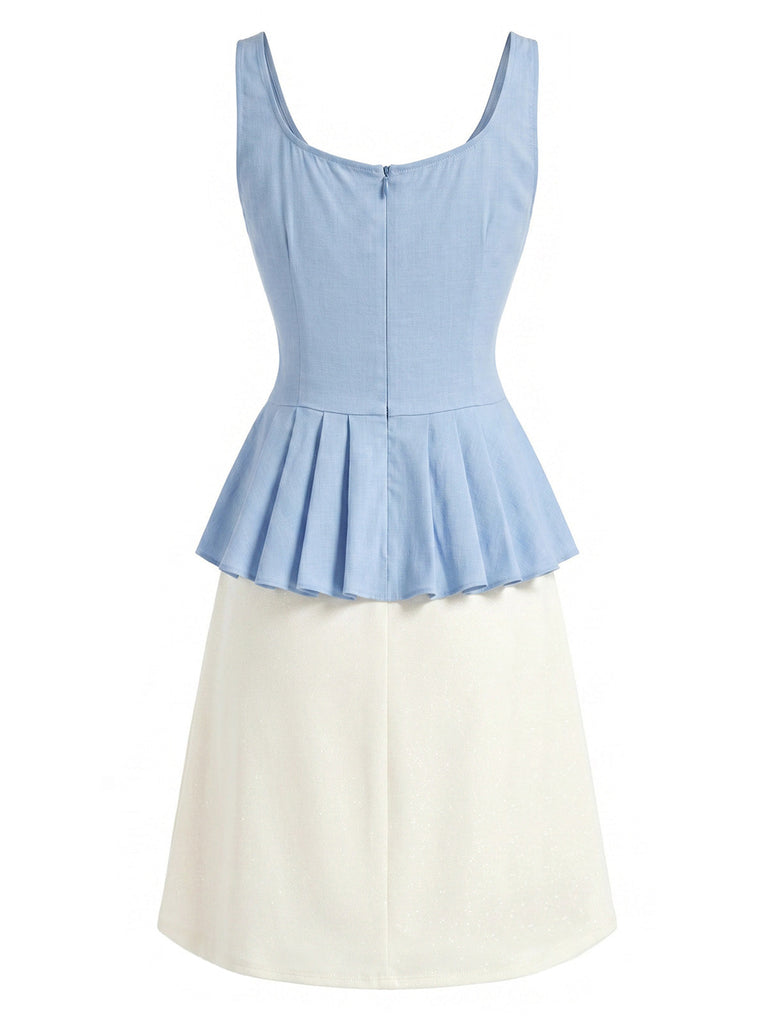 70er 2PCS Top & Minirock mit Plissee