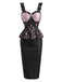 Schwarzes & Rosa 60er Reizwäsche mit Blumen und Peplum