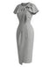 60er Set mit Bleistiftkleid und Schleifen-Cape
