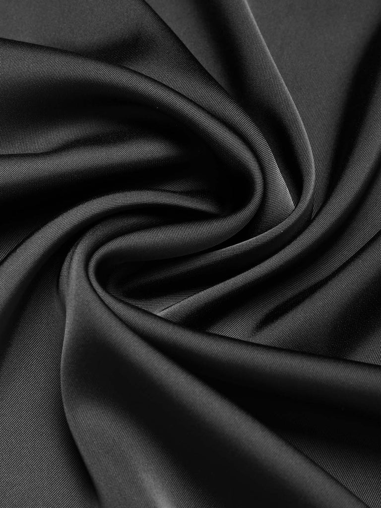 Schwarzes 50er ärmelloses Swingkleid mit V-Ausschnitt