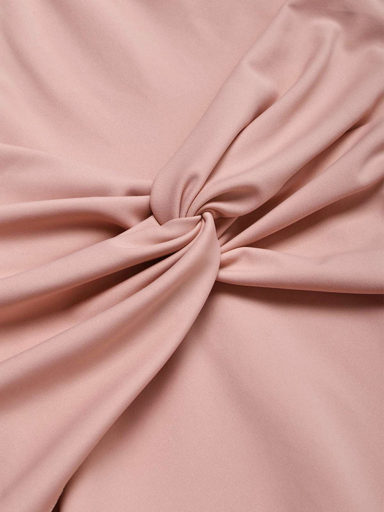 Rosa 50er schulterfreies Swingkleid mit Schleife und Taille