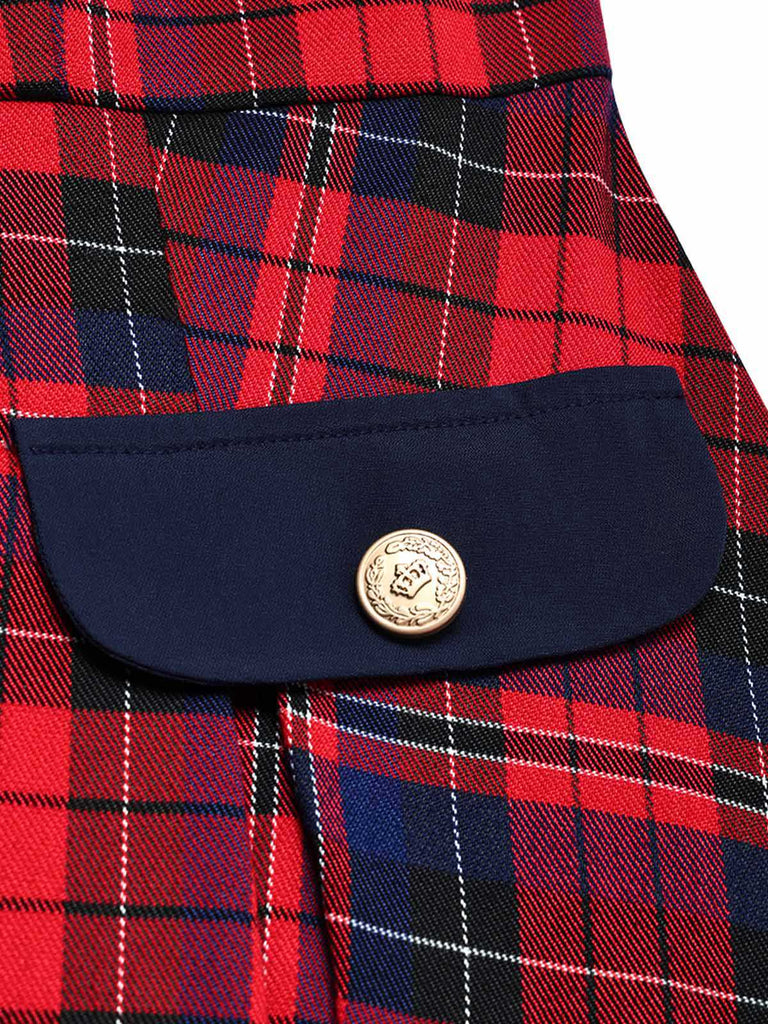 [Vorverkauf] 50er Tartankleid mit Schleife und eckigem Ausschnitt
