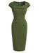 Grünes 60er Kleid mit Herzausschnitt und Knopf