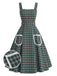 Grünes 50er Kleid mit Karo und Spitze