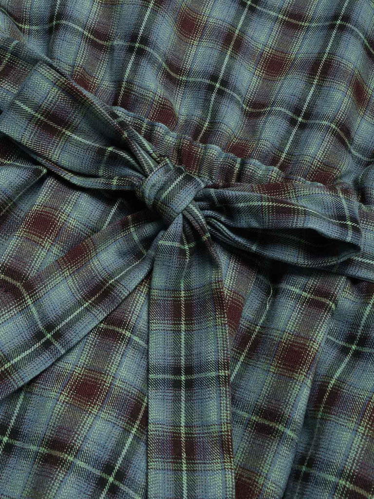 Grünes 50er Kleid mit Karo und Spitze