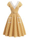 40er Kleid mit V-Ausschnitt und Karo