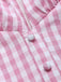 Rosa 40er Swingkleid mit V-Ausschnitt und Gingham
