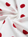 Weißes & Rotes 50er Netz-Kleid mit Polka-Dots