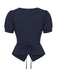 Blaues 50er Set mit Bluse und Streifenrock