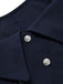 Blaue 50er Bluse mit Kurzarm und Reverskragen