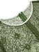 Grünes & Graues 40er Kleid mit Blumen und Patchwork