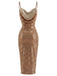 Goldenes 30er Kleid mit Pailletten und Raffung