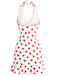 Rotes 30er Kleid mit Neckholder und Rüschen