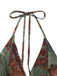 Dunkelgrünes 70er Neckholder-Set mit Meerjungfrauenrock