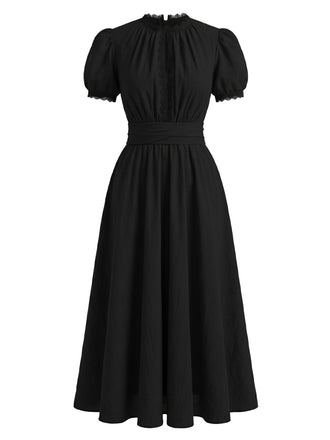 20er Maxikleid mit Puffärmel und Spitze