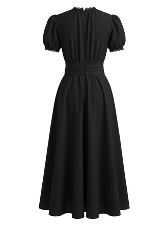 20er Maxikleid mit Puffärmel und Spitze