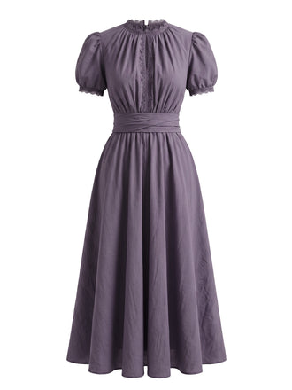 20er Maxikleid mit Puffärmel und Spitze