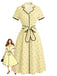 40er Kleid mit Polka-Dots und Eingekerbt
